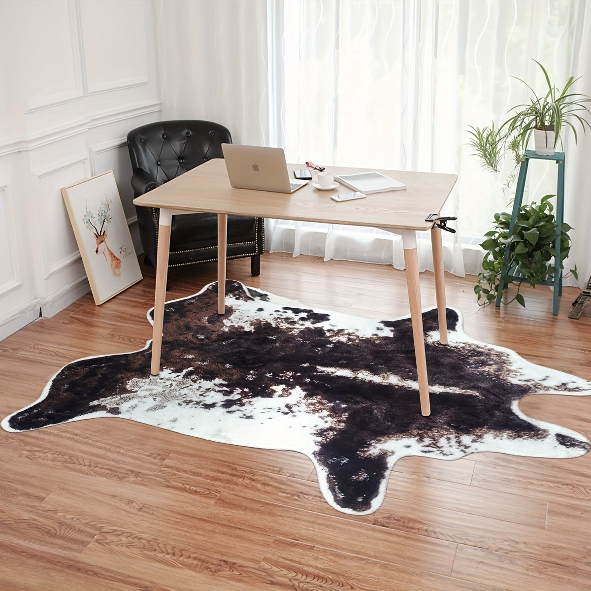 Cowhide Rug Cow Print Rug For Living Room Faux Cow Hide Animal Print Carpet