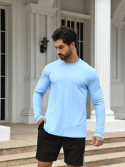 2 Pack UPF 50 Men's Long Sleeve Lightweight T-shirt for Fishing Hiking