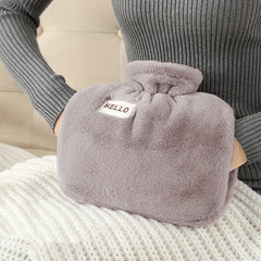 Warm Water Bag with Plush Cover for Cold Weather, Hand Warmer