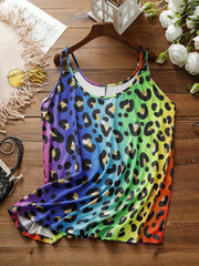 Ombre Leopard Print Tank Top Medium Stretch