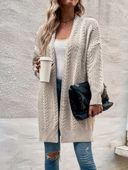 Cable Knit Open Front Cardigan