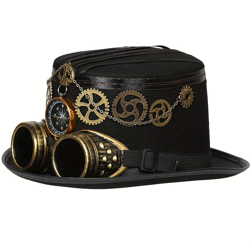Steampunk Compass Goggles Gear Sunshade Cap Halloween Costume