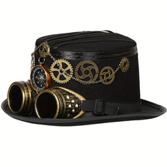 Steampunk Compass Goggles Gear Sunshade Cap Halloween Costume