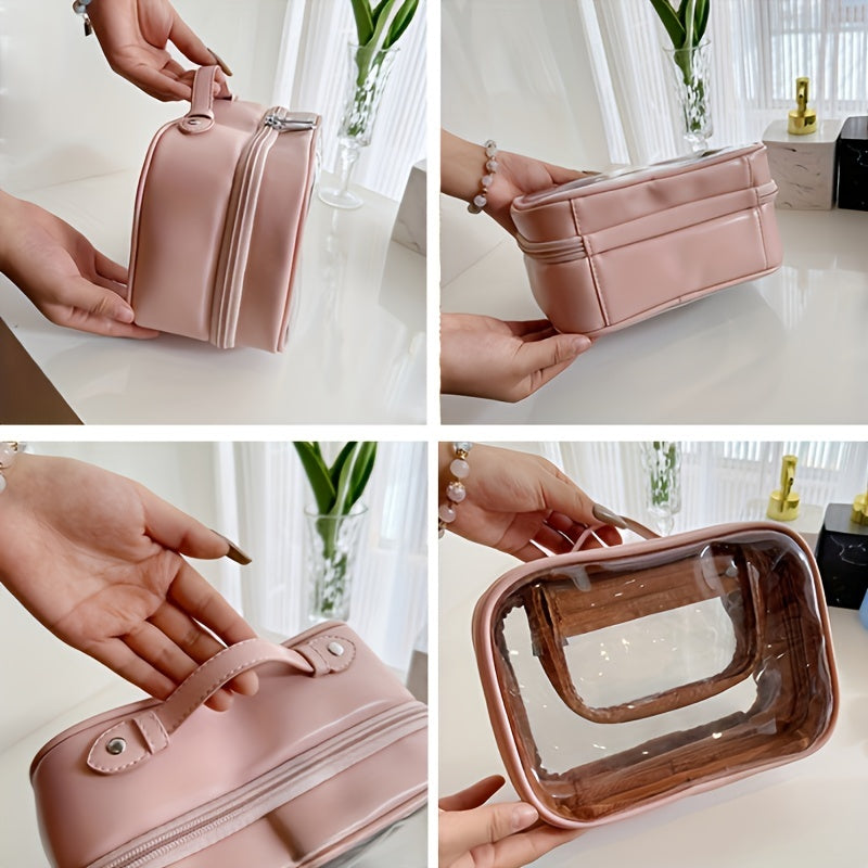 Large Waterproof Makeup Bag with Wet Dry Separation