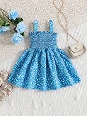 Baby Girls Heart Graphic Print Shirred Cami Dress