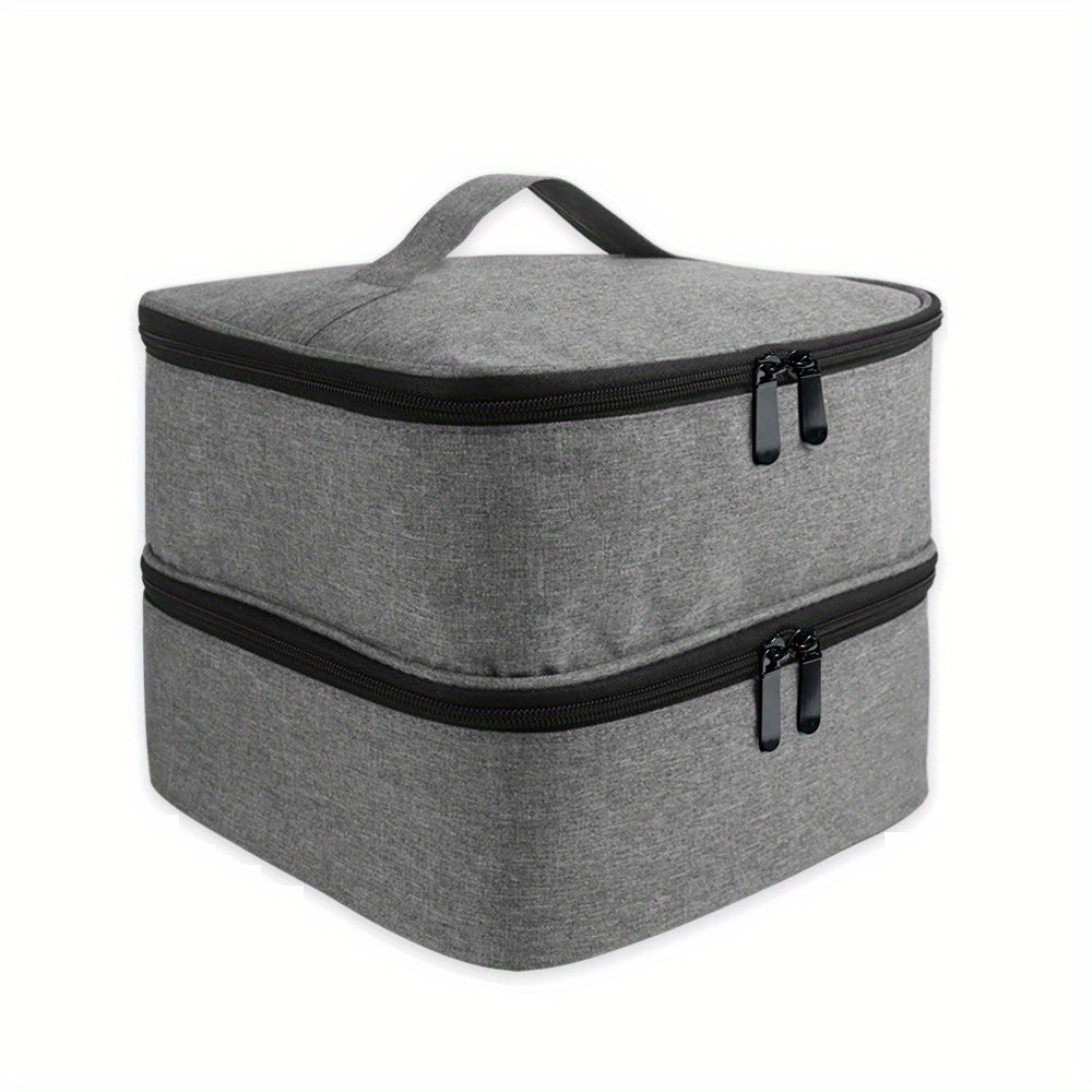 Travel Makeup Bag Double Layer Cosmetic Nail Polish & Essential Oil Storage