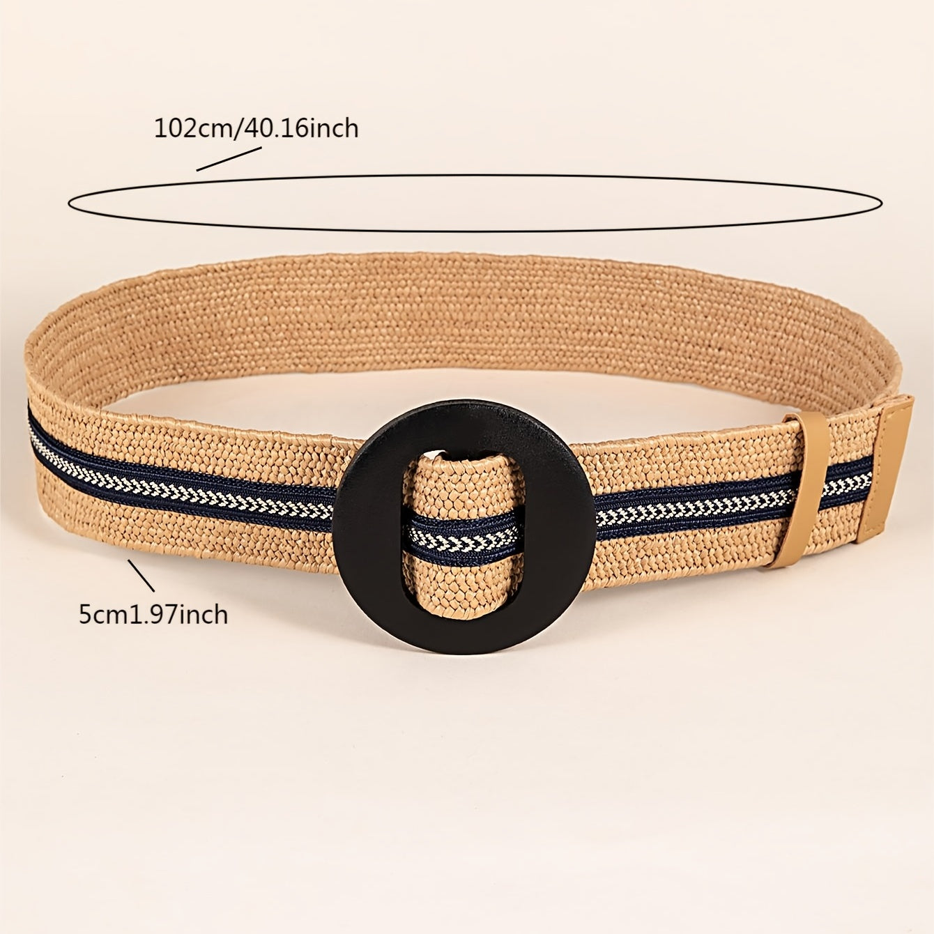 Round Buckle Belt Dress Woven Belt Boho For Casual Festive Party