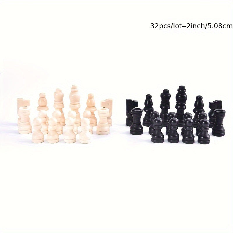 32pcs Wooden Chess Pieces Chess Pieces Accessories