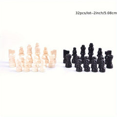 32pcs Wooden Chess Pieces Chess Pieces Accessories