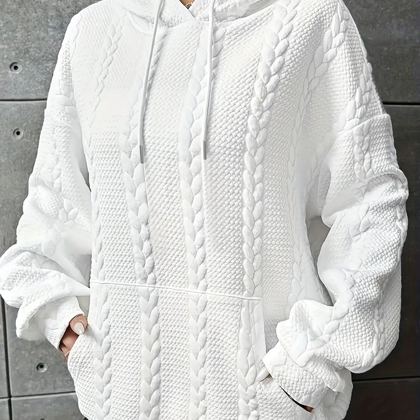 Twist Patten Hoodie Long Sleeve Hoodies Sweatshirt Women's Clothing