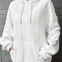 Twist Patten Hoodie Long Sleeve Hoodies Sweatshirt Women's Clothing
