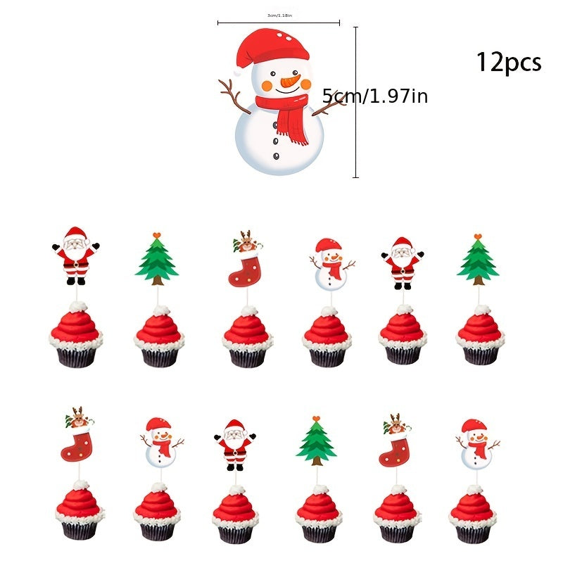 56pcs Christmas Theme Santa Claus Snowman Pull Flag Banner Balloon Set