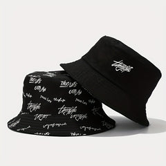 Embroidered Bucket Hat Men Outdoor Travel Vacation Beach Hat
