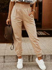 Elastic Waist Pants Long Length Summer Workout Pants Women's Clothing