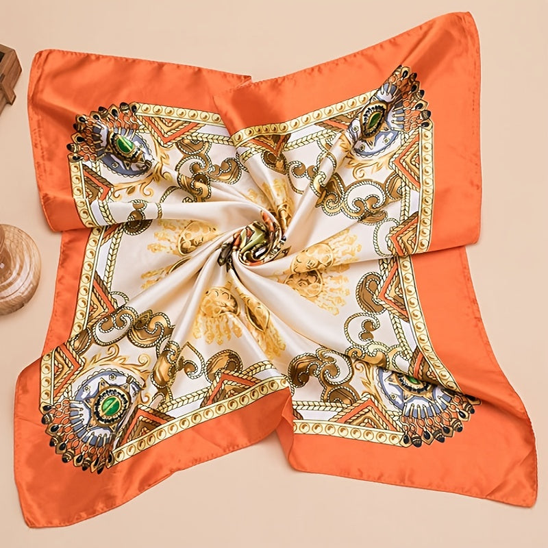 6inches Faux Silk Satin Square Scarf Breathable Silk Scarf