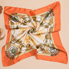 6inches Faux Silk Satin Square Scarf Breathable Silk Scarf