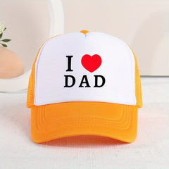 Casual I LOVE DAD Mesh Stitching Cap Sun Protection Comfortable Cap