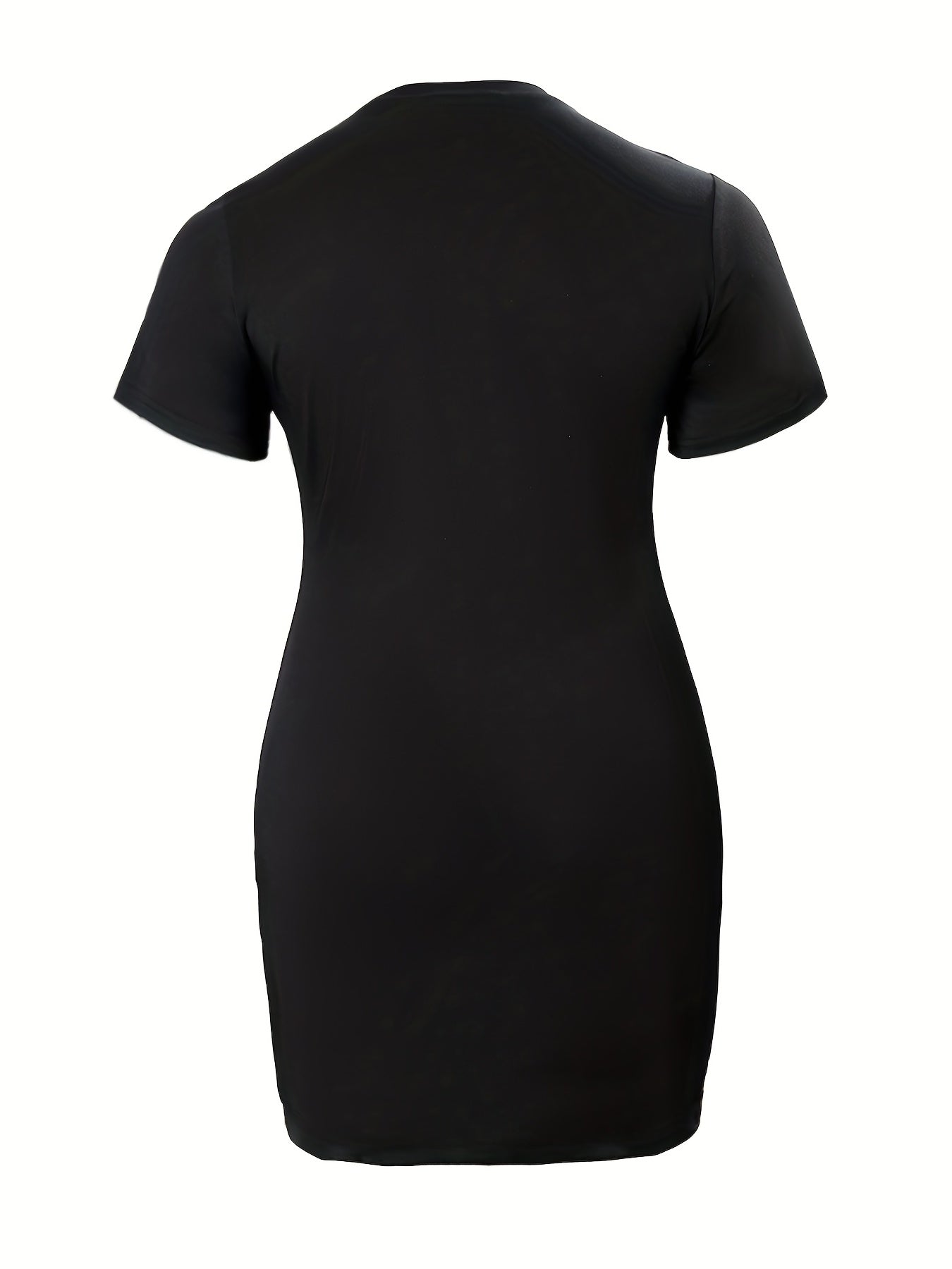 Casual Dress Women's Plus Rhinestone Letter Print Short Sleeve