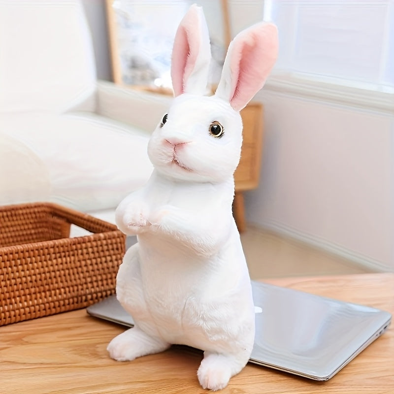 Lifelike Rabbit Plush Toy Set - Beige - Soft Polyester Fabric with PP Filling