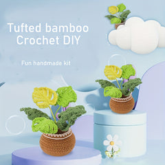 Hand Woven Bamboo Potted Crochet Yarn Kit with English Manual