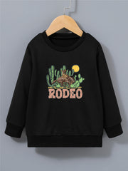 Cactus & Cowboy Kid's Sweatshirt RODEO Print Long Sleeve Top