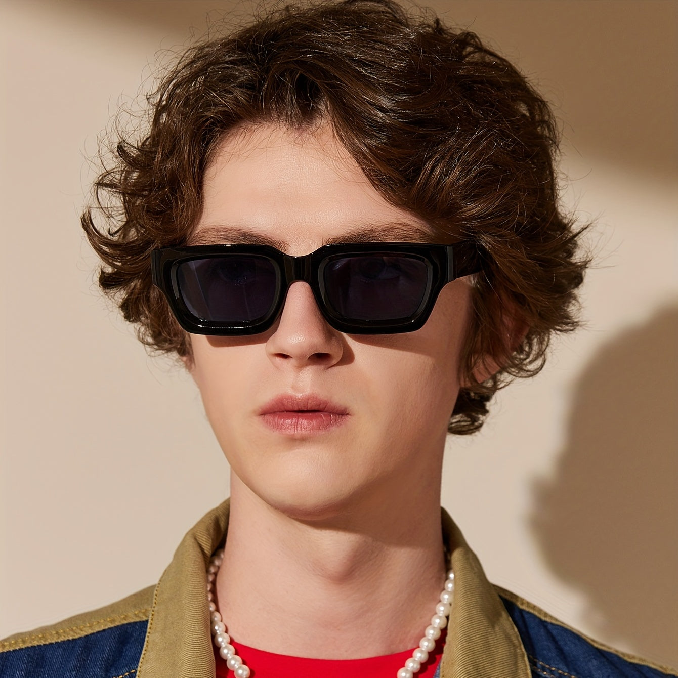 Men's Small Square Thick Edge Sunglasses UV Protection