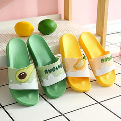 Women's Fruit Pattern Slides Open Toe Slip On Shoes