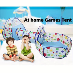 Kids Ball Pool Tunnel Tent Baby Crawl Shooting Game Toy House