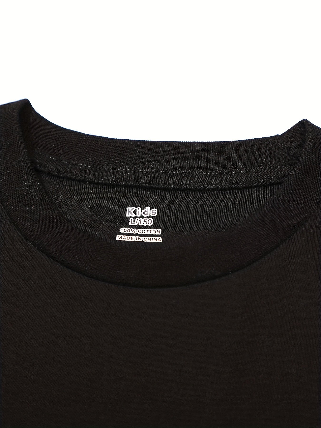 Kids Plain Cotton T Shirt Breathable Short Sleeve Top Boys Girls