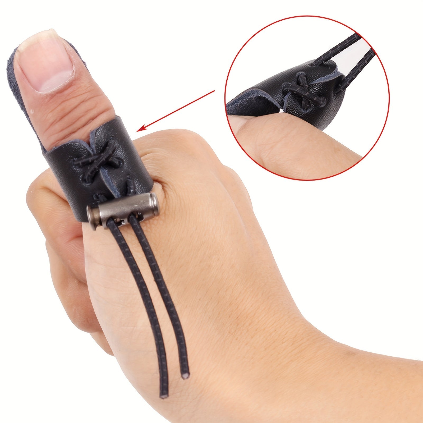 Archery Finger Tab PU Leather Longbow Recurve Bow Thumb Ring