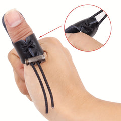 Archery Finger Tab PU Leather Longbow Recurve Bow Thumb Ring