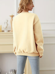 Flower Graphic Print Sweatshirt Long Sleeve Crew Neck Pullover Sweatshirt