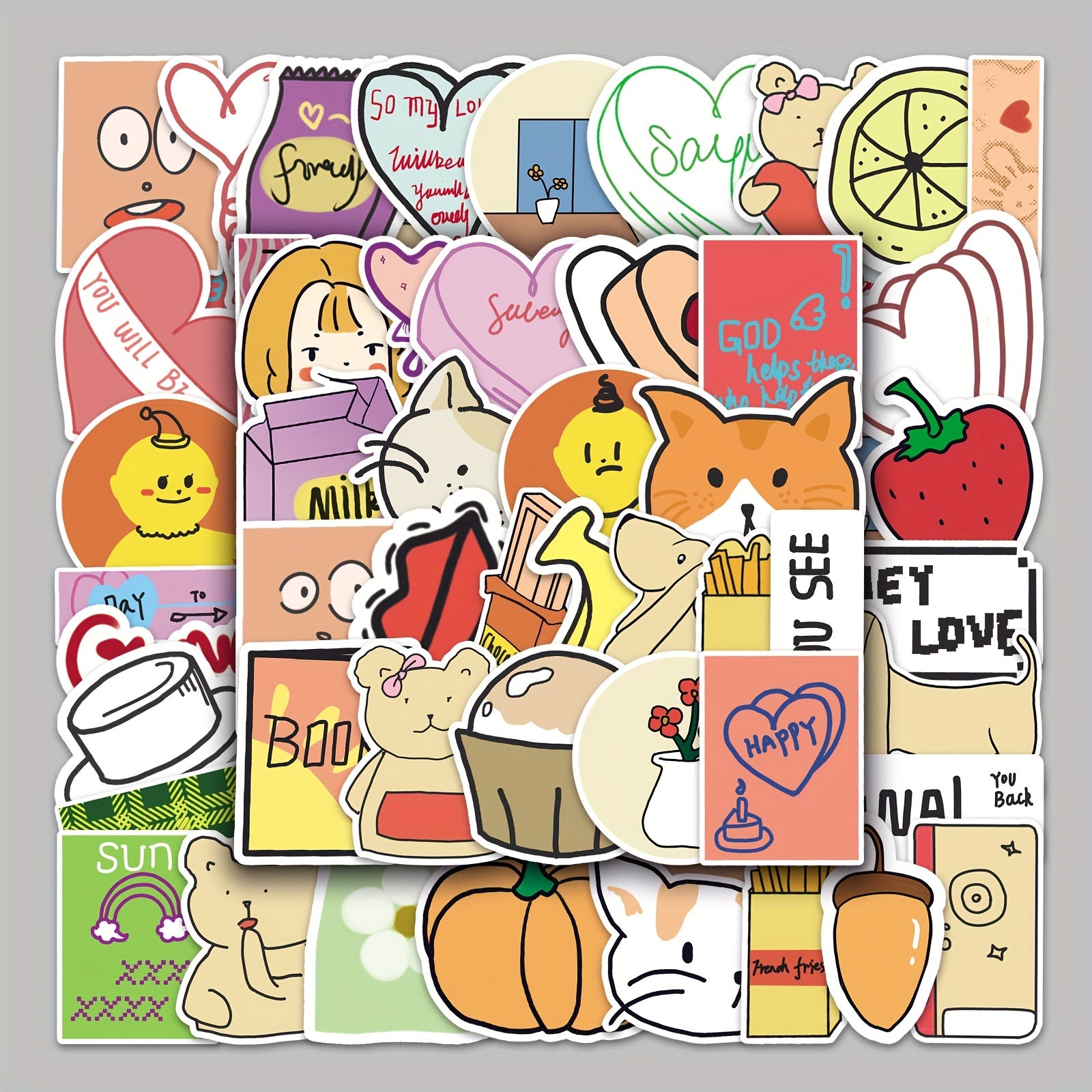 50pcs Cartoon Graffiti Stickers for Laptops Helmets DIY Decoration Waterproof