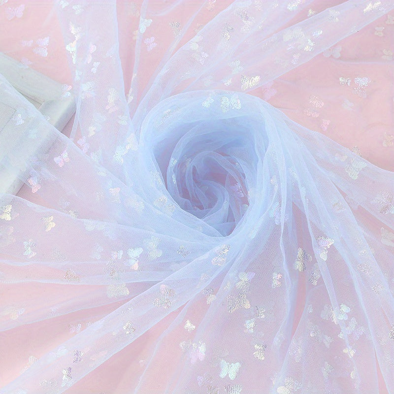Colorful Butterfly Mesh Gauze Fabric Polyester Soft Swing Fabric