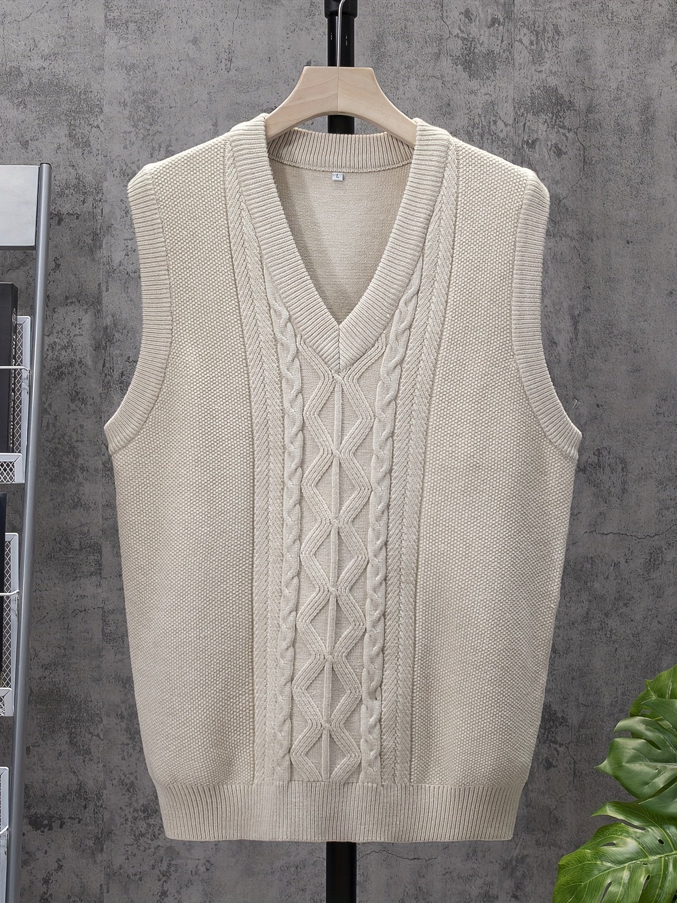 Men's V Neck Stripe Knit Vest