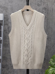 Men's V Neck Stripe Knit Vest