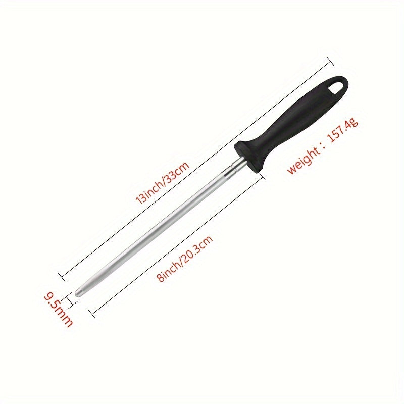 Professional 33cm Carbon Steel Rod Sharpener for Food Trucks