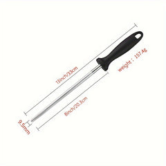 Professional 33cm Carbon Steel Rod Sharpener for Food Trucks
