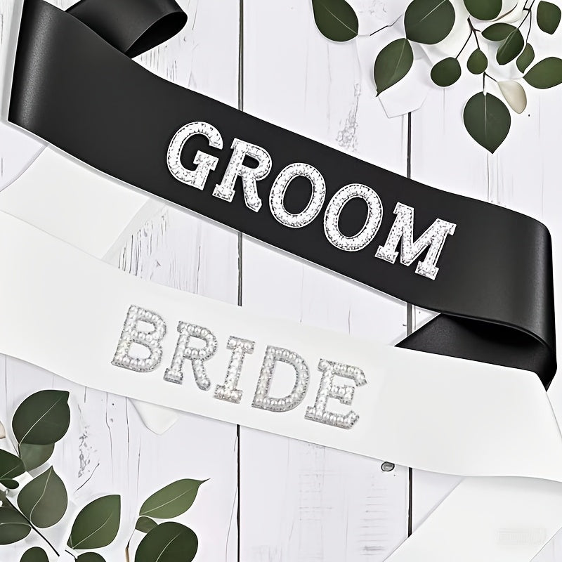 Groom Letter Garter Bachelor Party Belt Wedding Decoration Sparkling Satin Sash