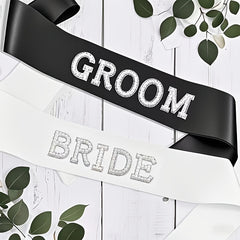 Groom Letter Garter Bachelor Party Belt Wedding Decoration Sparkling Satin Sash