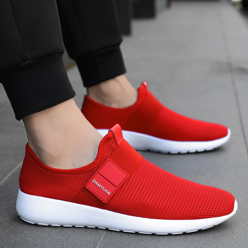 Men's Mesh Breathable Sneakers Running Shoes Red