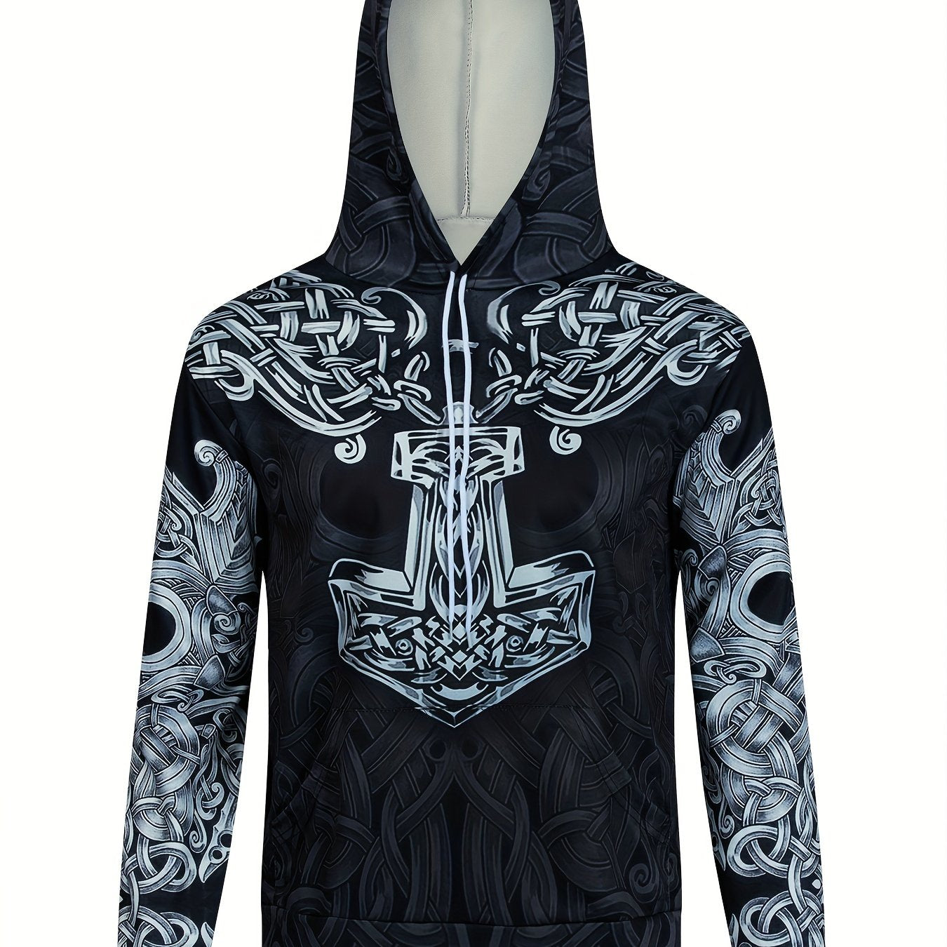 Men's Mythical Graphic Novel Hoodie Vintage Breathable Hooded Sweatshirt