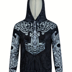 Men's Mythical Graphic Novel Hoodie Vintage Breathable Hooded Sweatshirt