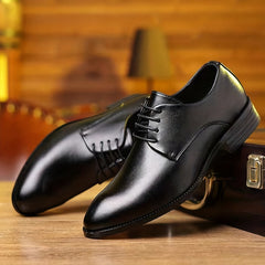 Men's Pointed Toe Derby Shoes for Wedding Business Party