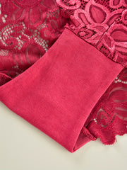 2 Pack Plus Size Lace Mid Rise Briefs Set