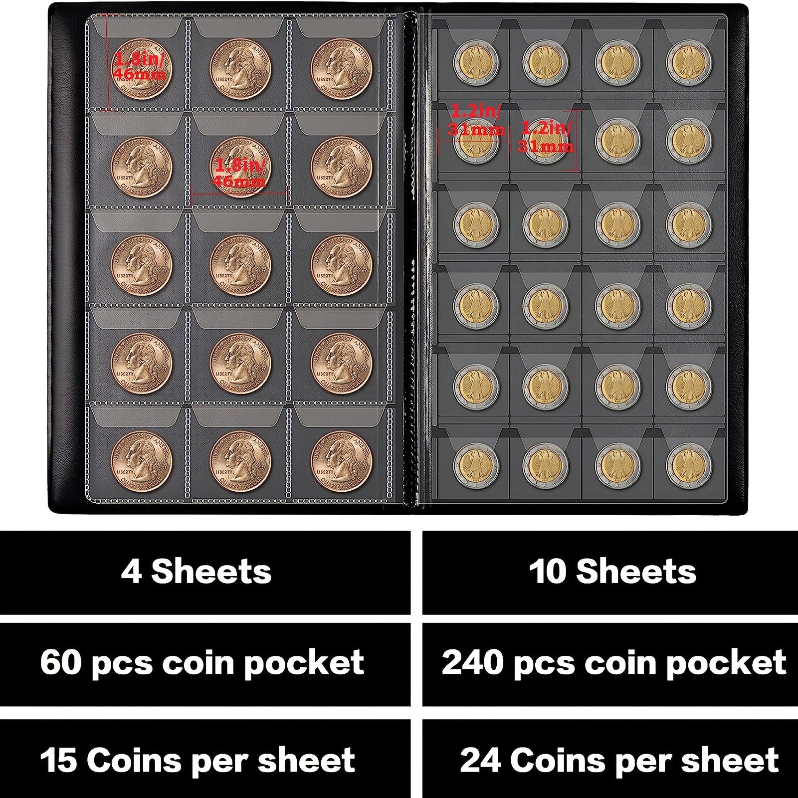 Coin Collection Book Holder Album For Collectors Coins Display
