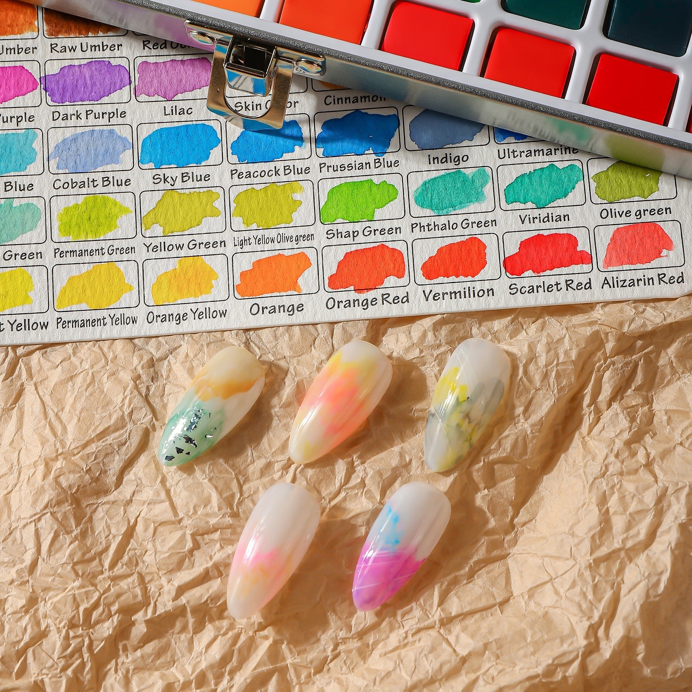 50 90 Colors Watercolor Paint Set Metal Box Pigments Watercolor Paper Supplies