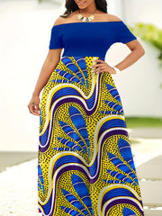 Floral Off Shoulder Maxi Dress Plus Size