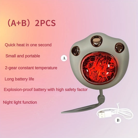 Mini Hand Warmer Night Light 1200MAh Wireless Winter Outdoor Activities