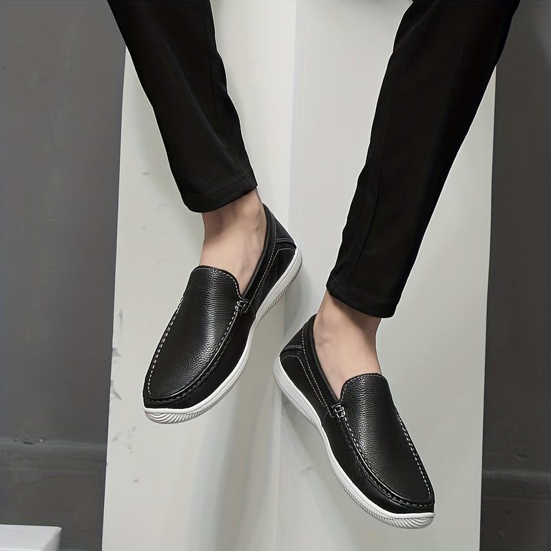 Men's Lightweight Faux Leather Loafer Shoes Non Slip Casual Spring Summer